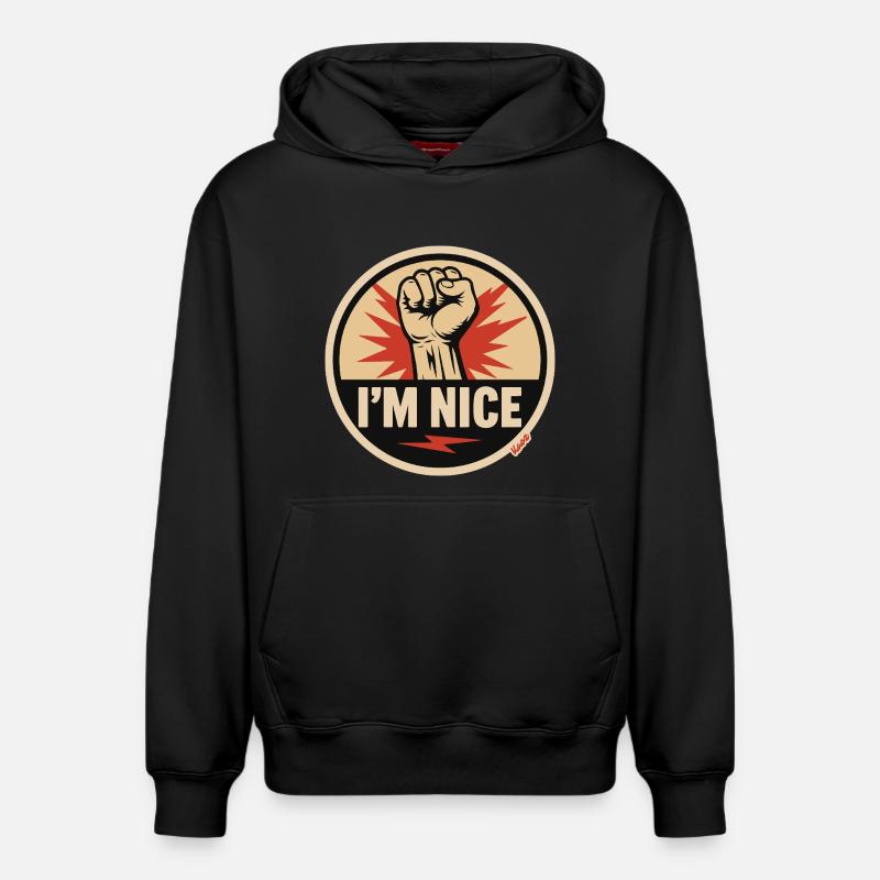I’m Nice Fäuste-Statement - Relaxed Unisex Organic Hoodie – von SPREAD - Schwarz