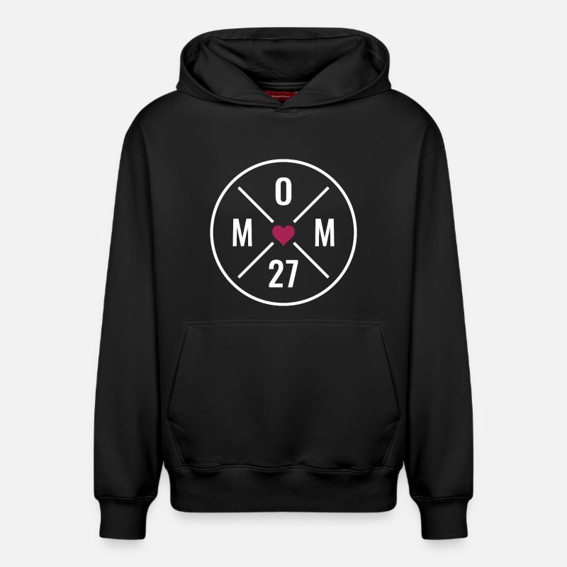 Maman 2027 Heart - Sweat à capuche unisexe décontracté en coton biologique – de SPREAD - noir