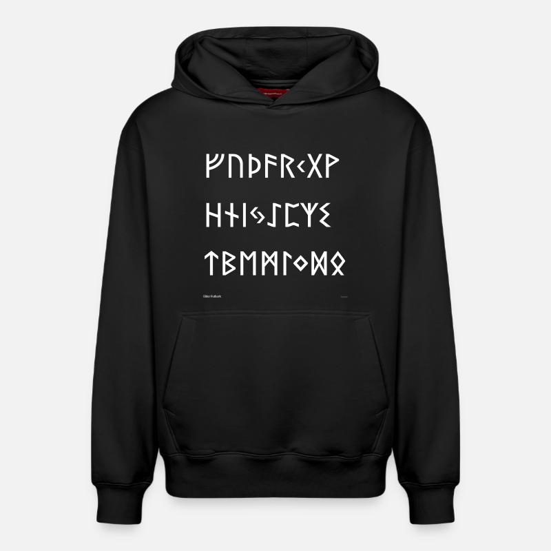 Futhark Elder (blanc) - Sweat à capuche unisexe décontracté en coton biologique – de SPREAD - noir