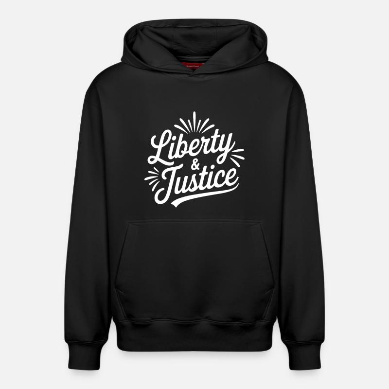 Scénario de Liberté & Justice - Sweat à capuche unisexe décontracté en coton biologique – de SPREAD - noir
