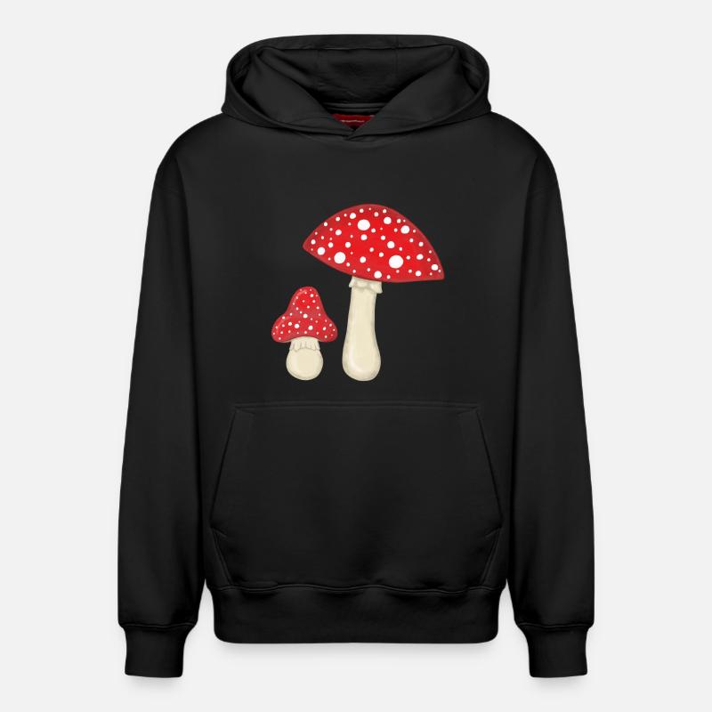 Champignons à mouches - Sweat à capuche unisexe décontracté en coton biologique – de SPREAD - noir