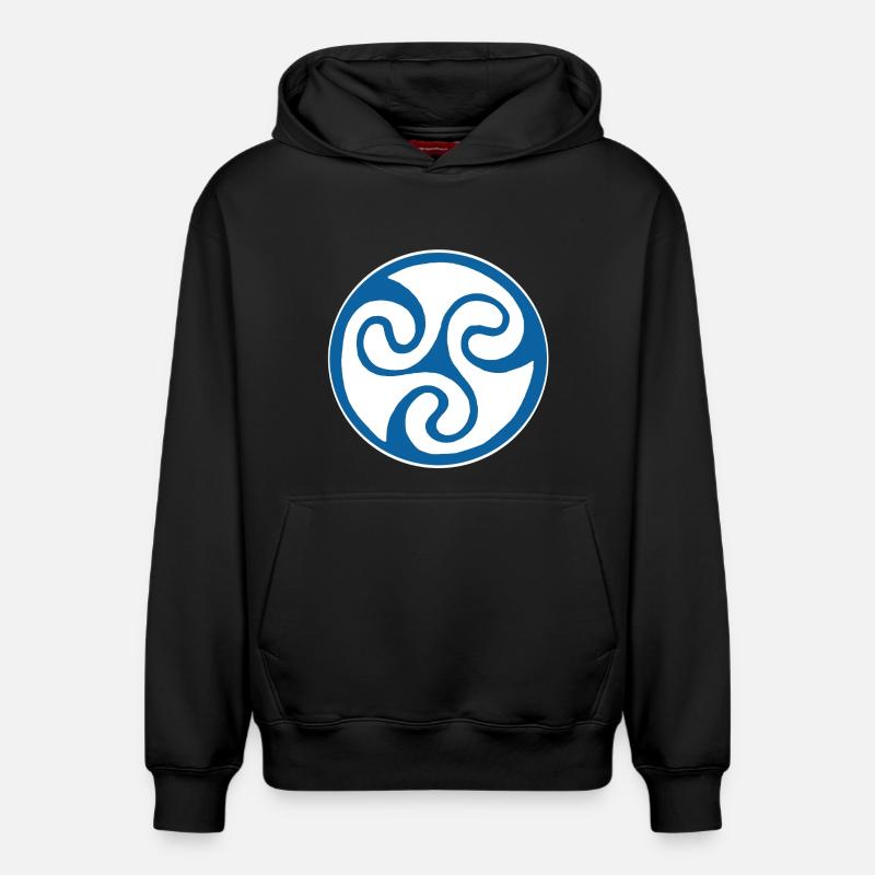 Symbole celte bleu - Sweat à capuche unisexe décontracté en coton biologique – de SPREAD - noir