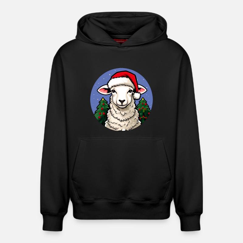Noël des moutons - Sweat à capuche unisexe décontracté en coton biologique – de SPREAD - noir