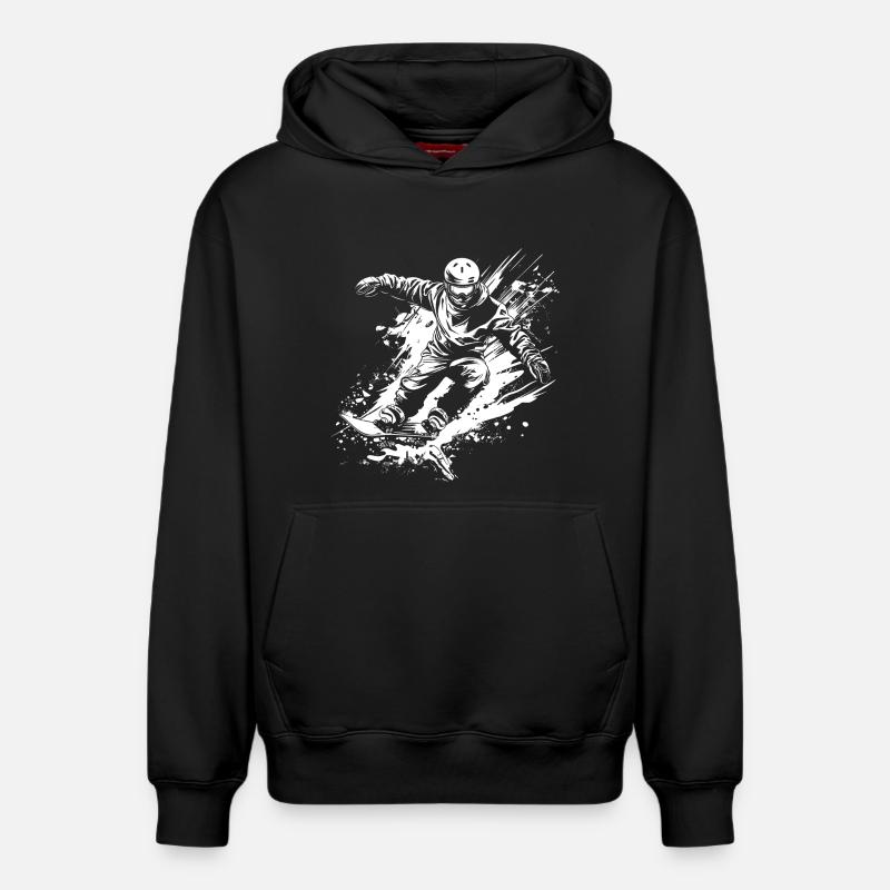 Snowboarders - Sweat à capuche unisexe décontracté en coton biologique – de SPREAD - noir