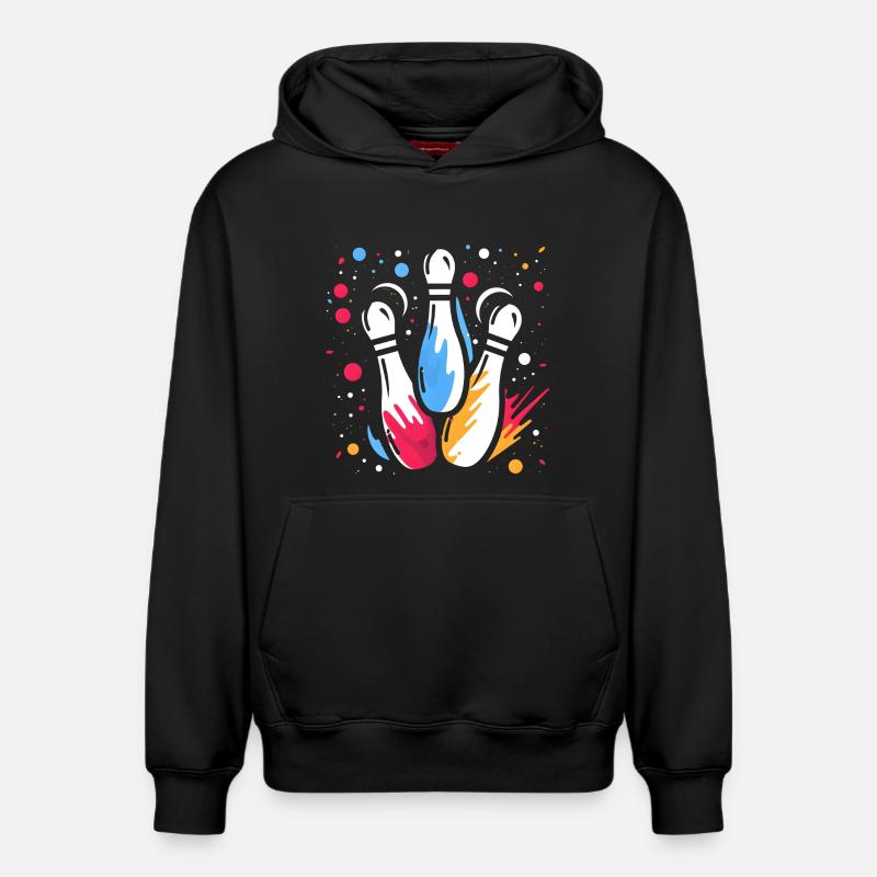 Quilles rétro - Sweat à capuche unisexe décontracté en coton biologique – de SPREAD - noir