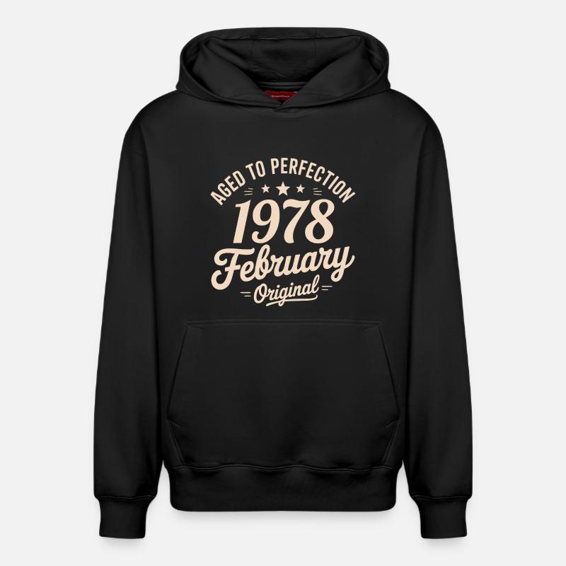Février 1978 - February 1978 - Sweat à capuche unisexe décontracté en coton biologique – de SPREAD - noir