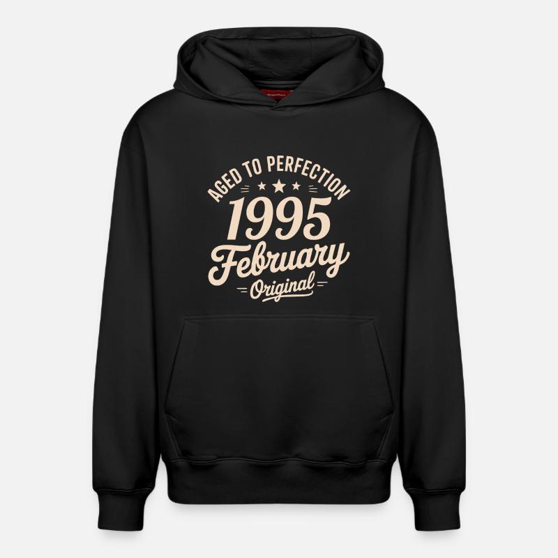 Février 1995 - February 1995 - Sweat à capuche unisexe décontracté en coton biologique – de SPREAD - noir