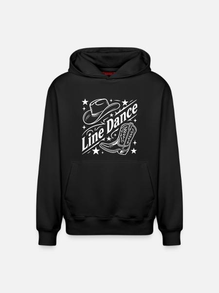 Line Dance Cowboy Flair - Relaxed Unisex Organic Hoodie – by SPREAD - black