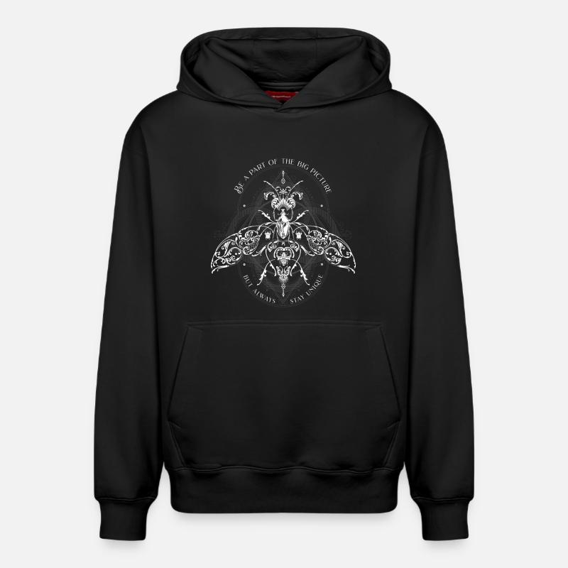 Insekten Muster Psychedelisch Bug Pattern - Relaxed Unisex Organic Hoodie – von SPREAD - Schwarz