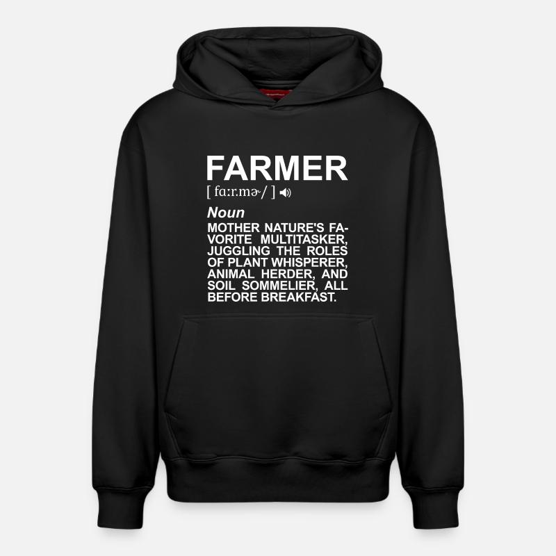 Définitions de Bauer - Sweat à capuche unisexe décontracté en coton biologique – de SPREAD - noir