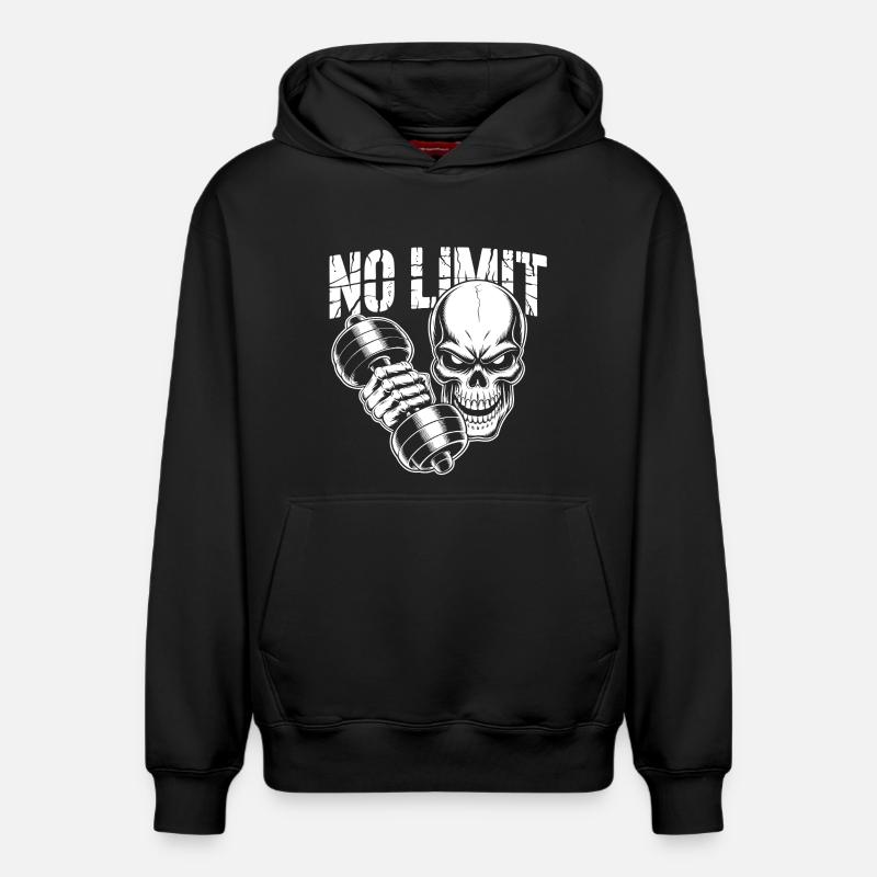 No Limit Gym - Sweat à capuche unisexe décontracté en coton biologique – de SPREAD - noir
