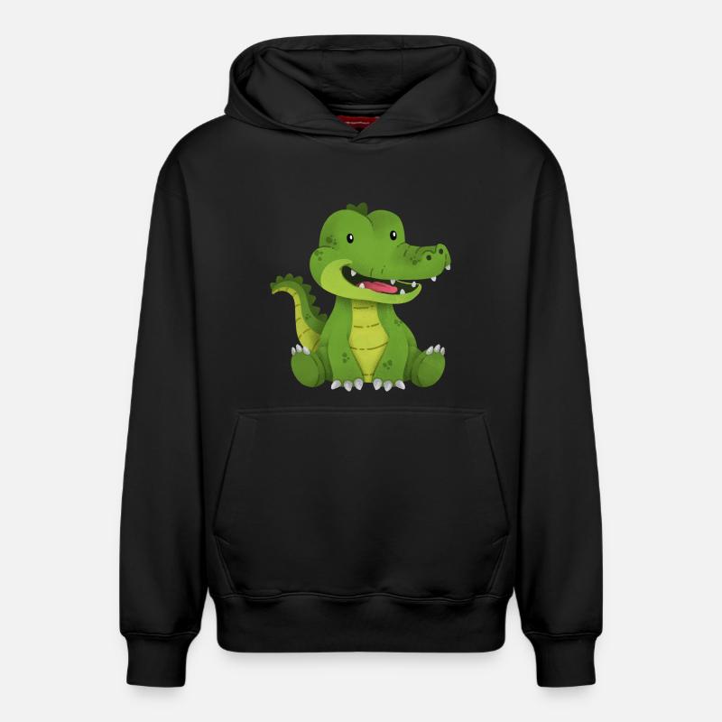 crocodile - Sweat à capuche unisexe décontracté en coton biologique – de SPREAD - noir