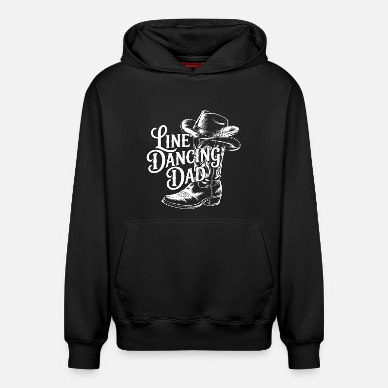 Papa Linedancing Western - Sweat à capuche unisexe décontracté en coton biologique – de SPREAD - noir