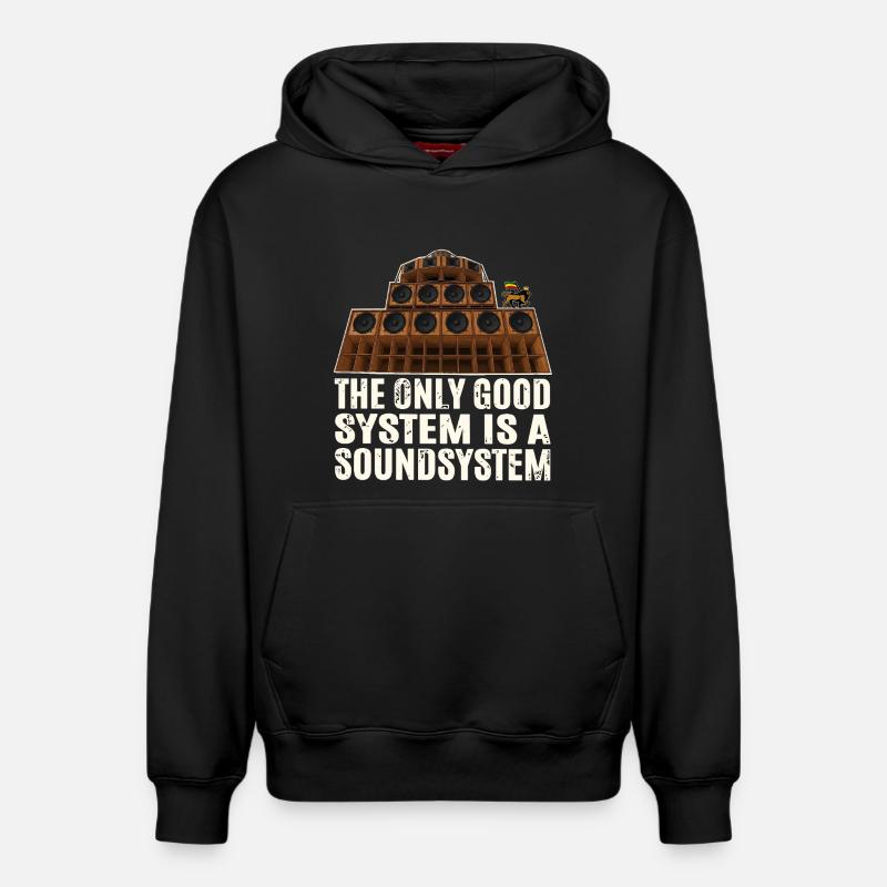 Sound System Reggae - Sweat à capuche unisexe décontracté en coton biologique – de SPREAD - noir