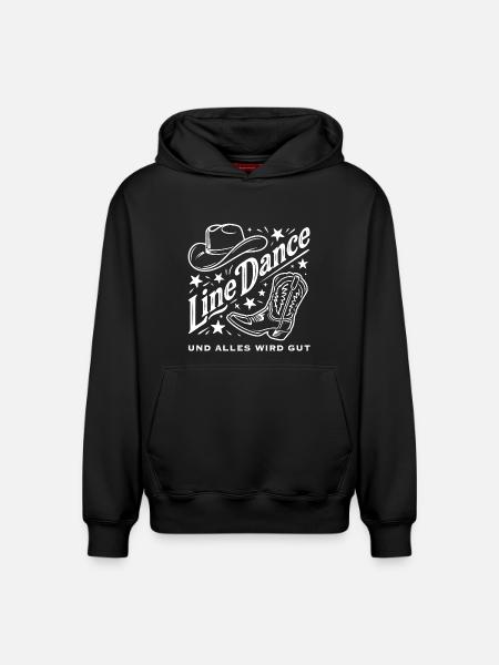 Line Dance Cowboy Flair - Relaxed Unisex Organic Hoodie – von SPREAD - Schwarz