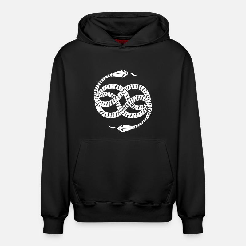Serpents blancs infinis - Sweat à capuche unisexe décontracté en coton biologique – de SPREAD - noir