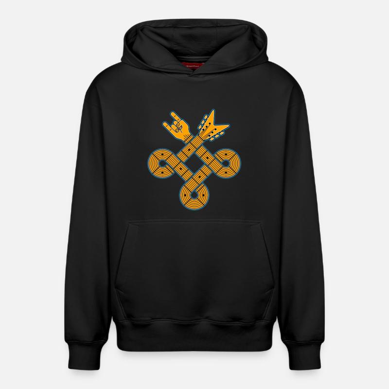 Emblème de guitare Celtic Knot - Sweat à capuche unisexe décontracté en coton biologique – de SPREAD - noir