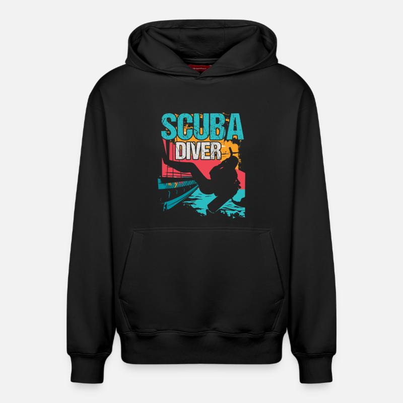 Plongée Scuba Plongée - Sweat à capuche unisexe décontracté en coton biologique – de SPREAD - noir