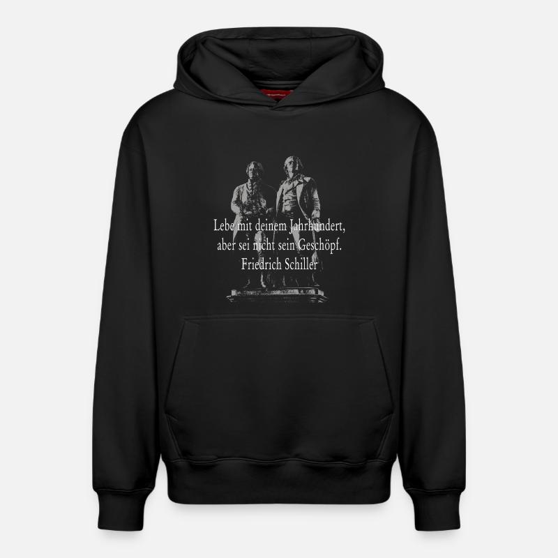 Citation de Friedrich Schiller - Sweat à capuche unisexe décontracté en coton biologique – de SPREAD - noir