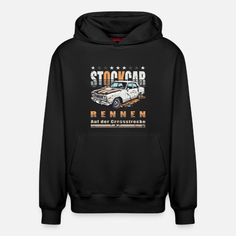 Course de stock-car - Sweat à capuche unisexe décontracté en coton biologique – de SPREAD - noir