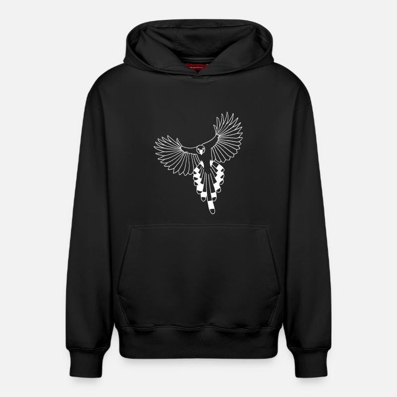 L'envol de l'oiseau blanc - Sweat à capuche unisexe décontracté en coton biologique – de SPREAD - noir