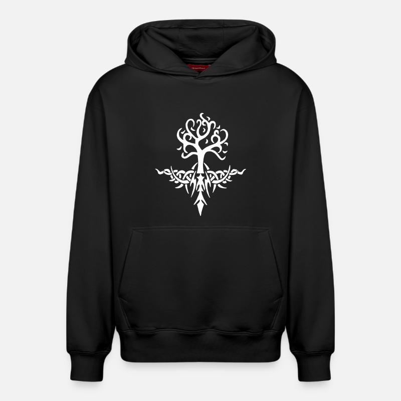 Arbre épineux blanc - Sweat à capuche unisexe décontracté en coton biologique – de SPREAD - noir