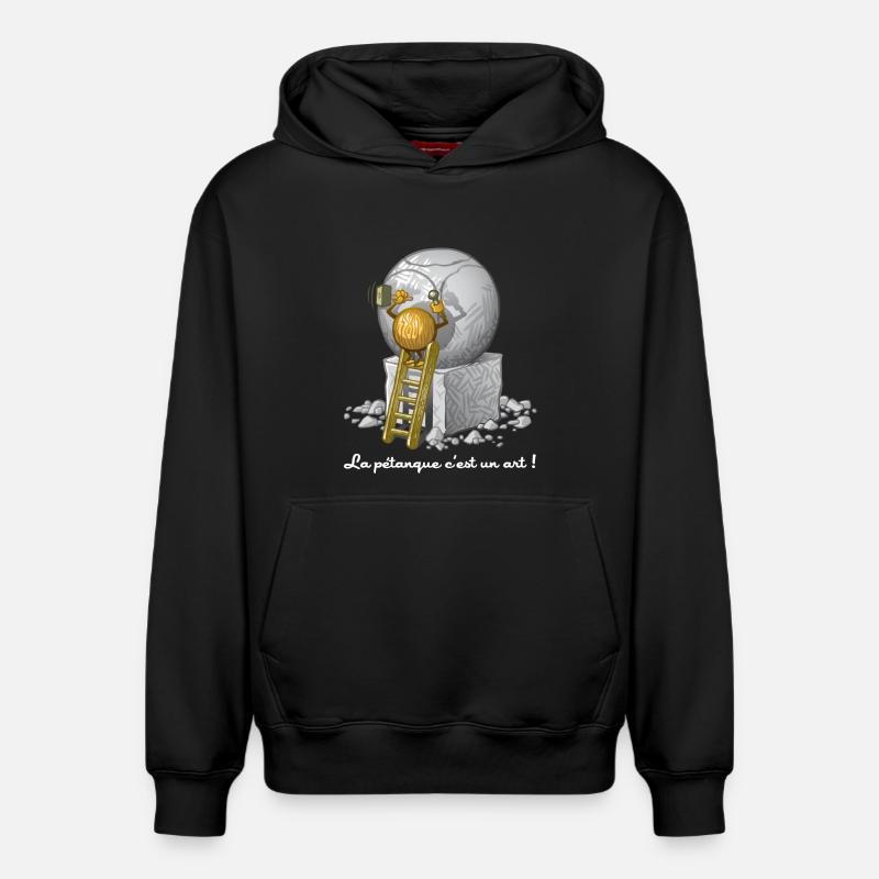 Art et pétanque - Sweat à capuche unisexe décontracté en coton biologique – de SPREAD - noir