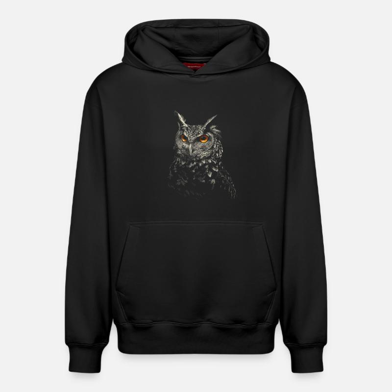 owl - Sweat à capuche unisexe décontracté en coton biologique – de SPREAD - noir