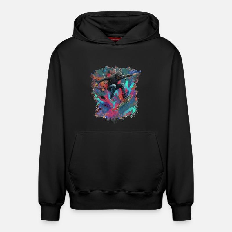 Skateboarding - Sweat à capuche unisexe décontracté en coton biologique – de SPREAD - noir
