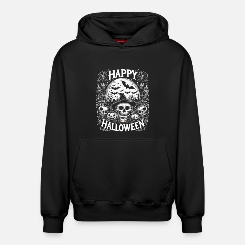 Joyeux halloween - Sweat à capuche unisexe décontracté en coton biologique – de SPREAD - noir