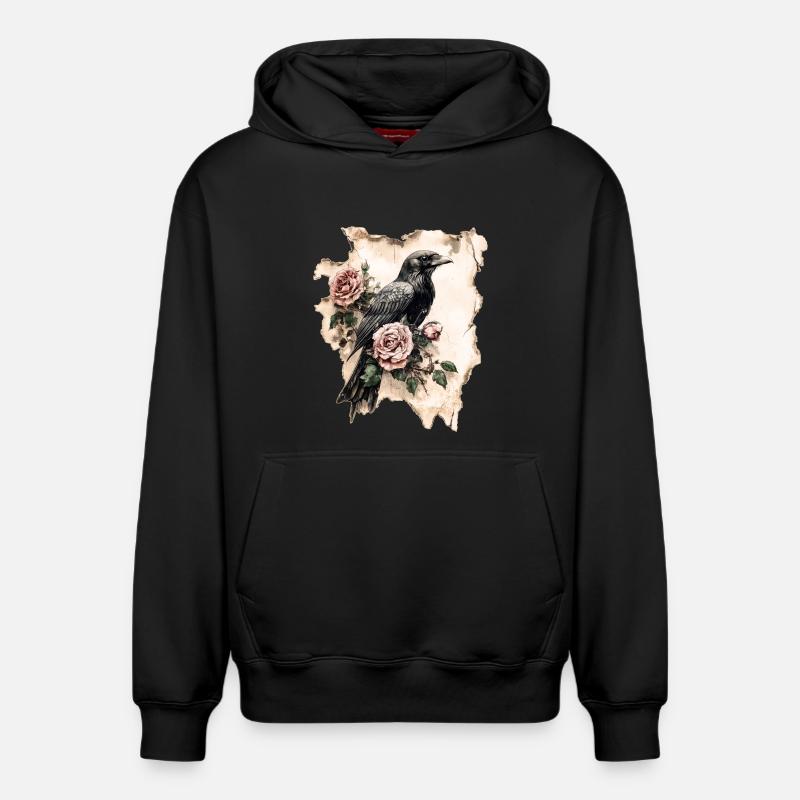 Corbeau - Sweat à capuche unisexe décontracté en coton biologique – de SPREAD - noir