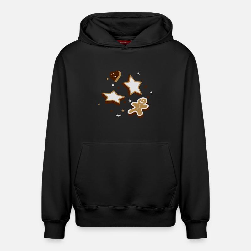Biscuits de Noël - Sweat à capuche unisexe décontracté en coton biologique – de SPREAD - noir