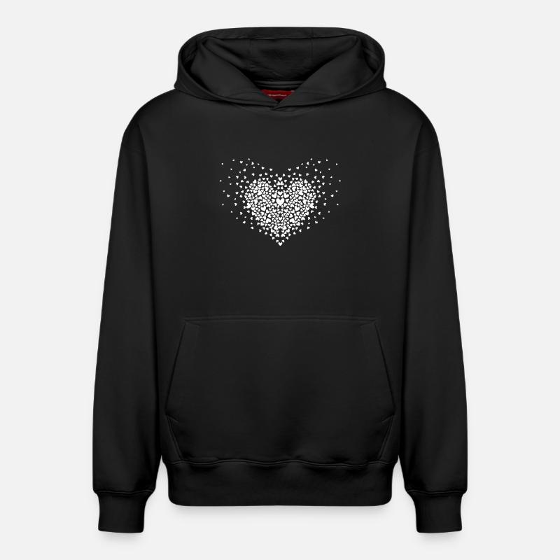 Coeurs - Sweat à capuche unisexe décontracté en coton biologique – de SPREAD - noir