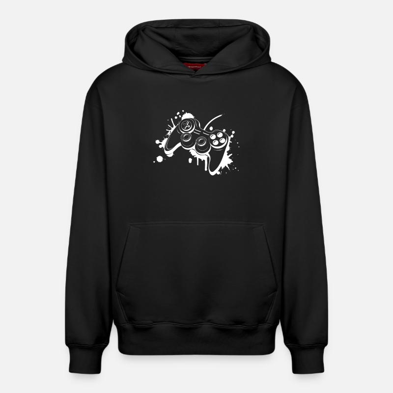 Gamepad Graffiti - Sweat à capuche unisexe décontracté en coton biologique – de SPREAD - noir