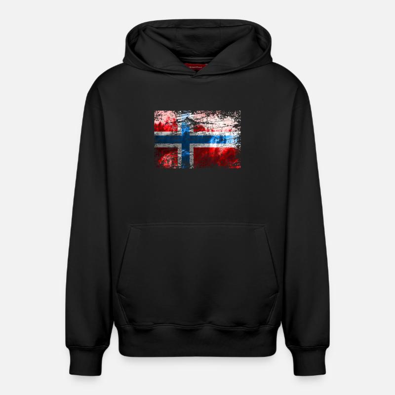 drapeau norvégien - Sweat à capuche unisexe décontracté en coton biologique – de SPREAD - noir