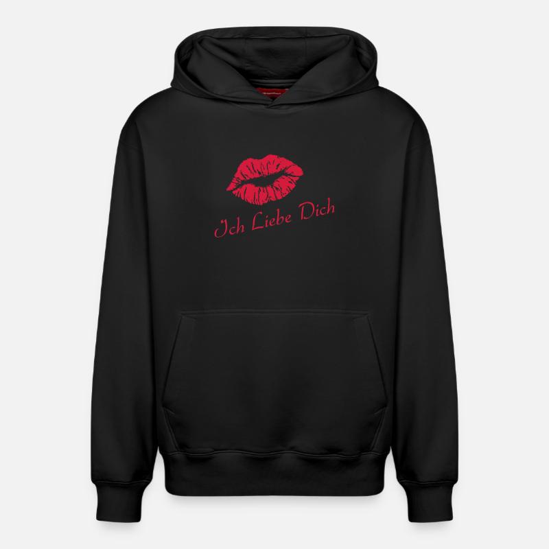Je t'aime - Sweat à capuche unisexe décontracté en coton biologique – de SPREAD - noir
