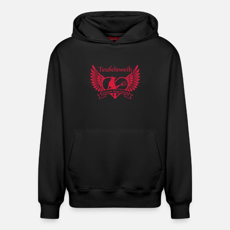 Teufelsweib - Sweat à capuche unisexe décontracté en coton biologique – de SPREAD - noir
