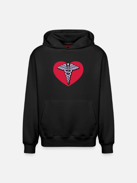 Doctor of love - Relaxed Unisex Organic Hoodie – by SPREAD - black