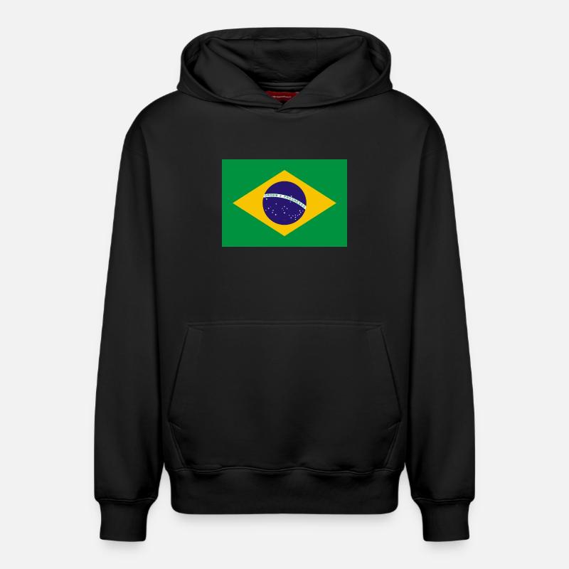 Brésil - Sweat à capuche unisexe décontracté en coton biologique – de SPREAD - noir