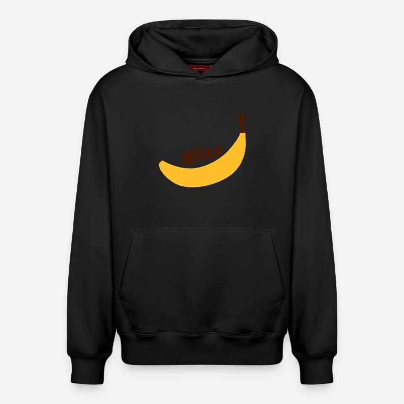 tous banane - Sweat à capuche unisexe décontracté en coton biologique – de SPREAD - noir