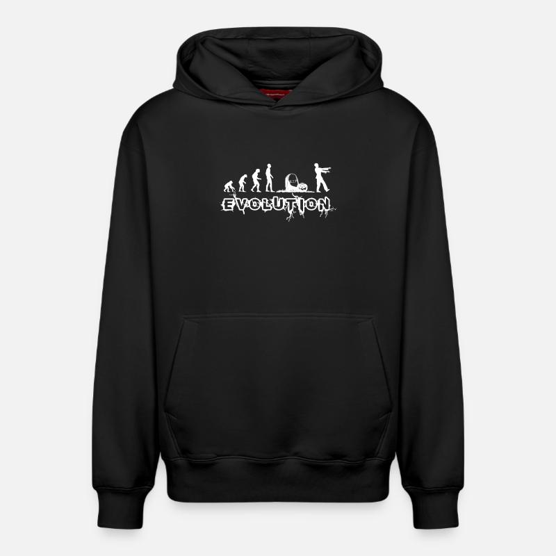 EVOLUTION ZOMBIE - Relaxed Unisex Organic Hoodie – von SPREAD - Schwarz