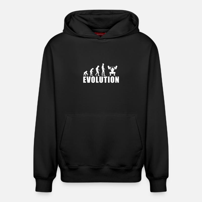 EVOLUTION GEWICHTHEBEN Geschenk - Relaxed Unisex Organic Hoodie – von SPREAD - Schwarz