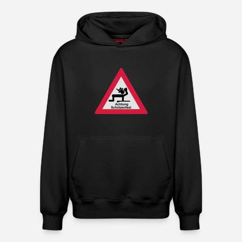 Attention tireurs - Sweat à capuche unisexe décontracté en coton biologique – de SPREAD - noir