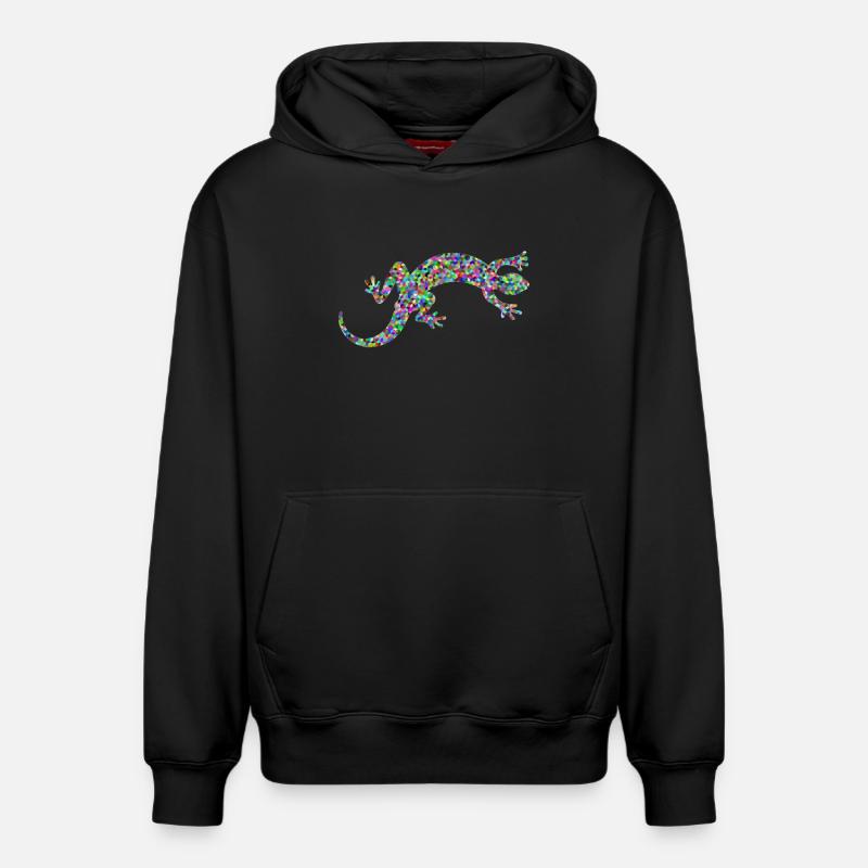 Gecko, salamandre, concours de modèles - Sweat à capuche unisexe décontracté en coton biologique – de SPREAD - noir