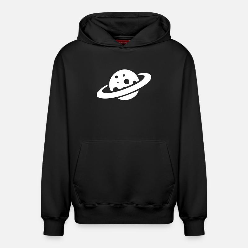 Fromage planète Saturne - Sweat à capuche unisexe décontracté en coton biologique – de SPREAD - noir