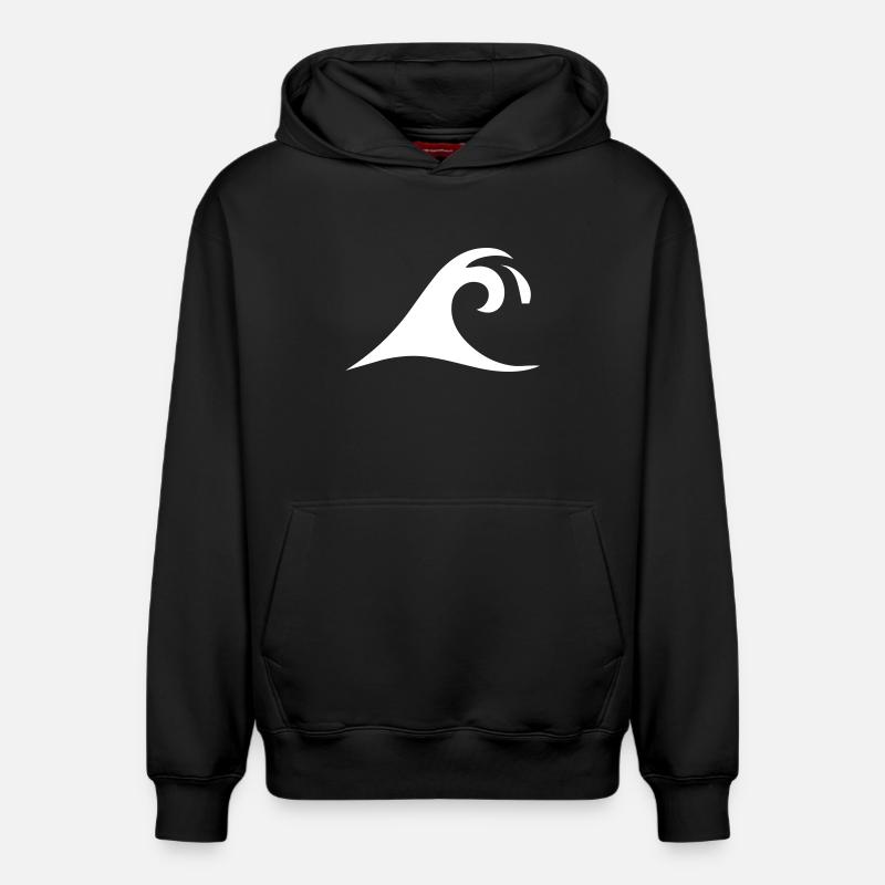Ondes vagues - Sweat à capuche unisexe décontracté en coton biologique – de SPREAD - noir