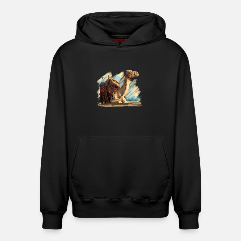 Camel - Sweat à capuche unisexe décontracté en coton biologique – de SPREAD - noir