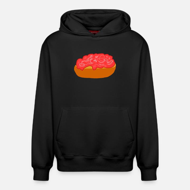 Mettbrötchen aux oignons - Sweat à capuche unisexe décontracté en coton biologique – de SPREAD - noir