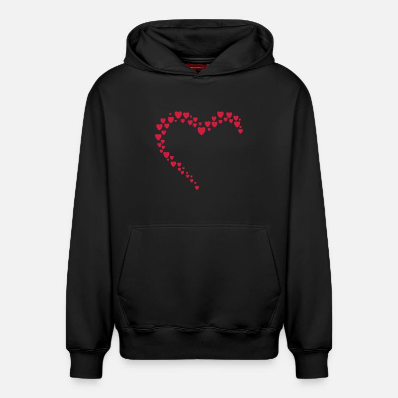 coeur - Sweat à capuche unisexe décontracté en coton biologique – de SPREAD - noir