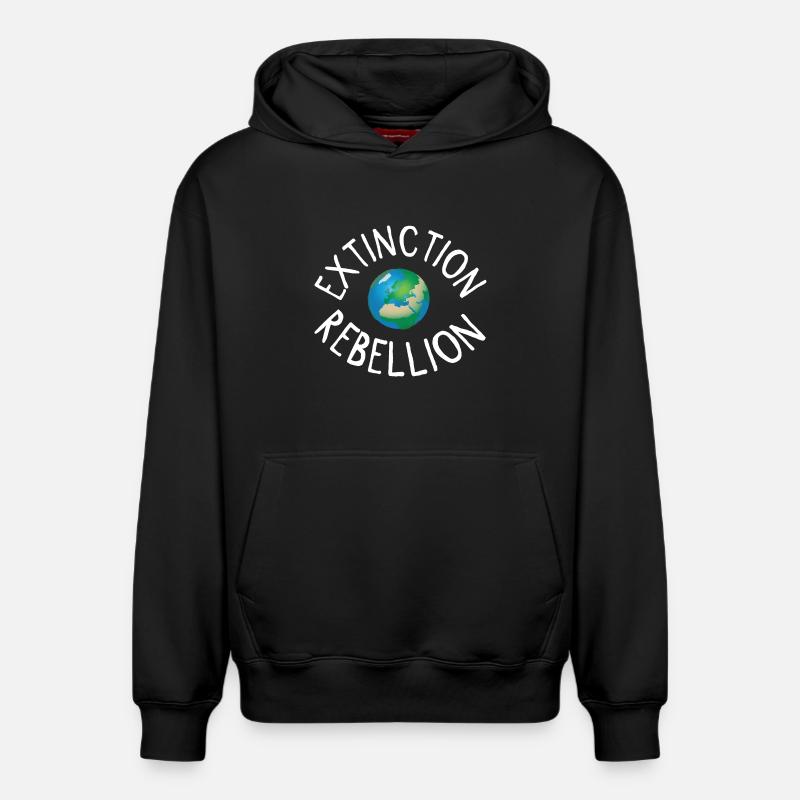 Extinction Rebellion Planet Earth blanc - Sweat à capuche unisexe décontracté en coton biologique – de SPREAD - noir